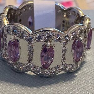 BP Purple Gemstone Ring on Rhodium Plating